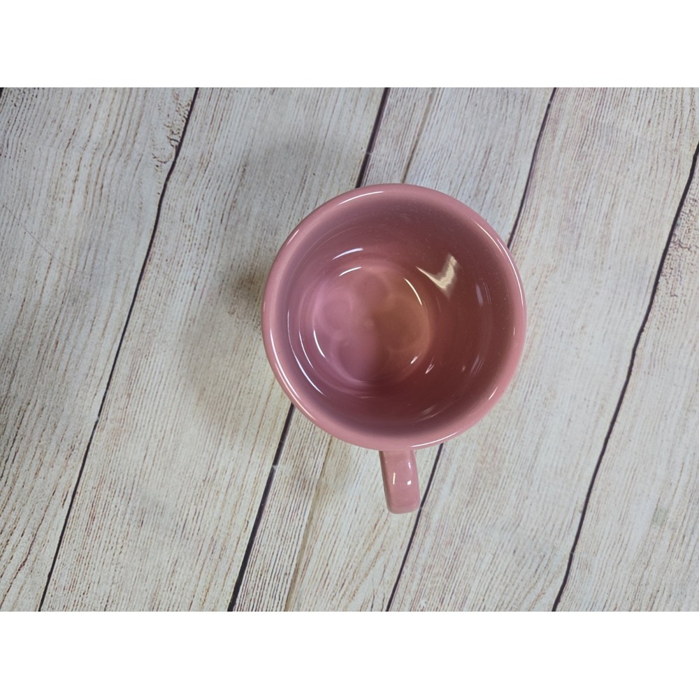Fiestaware Rose Pink Tom & Jerry Ring Handle Coffee Tea Cup Mug HLC USA Fiesta - Picture 2 of 5